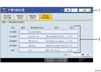 已编号的操作面板屏幕插图