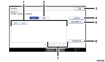 已编号的操作面板屏幕插图