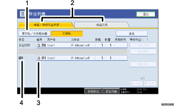 已编号的操作面板屏幕插图