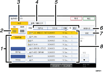 已编号的操作面板屏幕插图